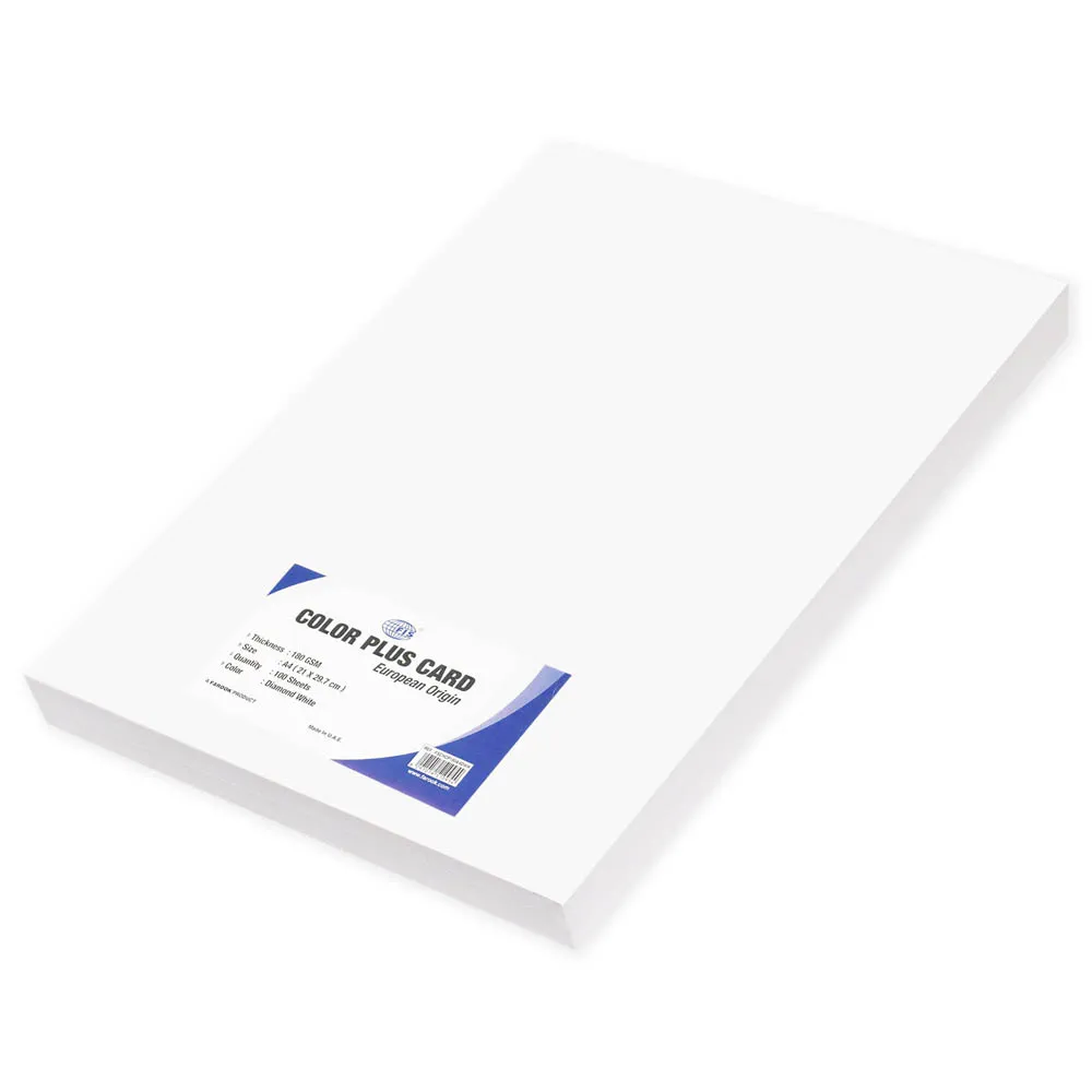 FIS Color Plus Card 180 GSM, Size A4 (21 x 29.7 cm) Diamond White ...